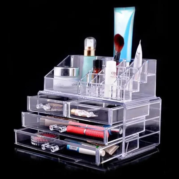 Настольный акриловый органайзер для косметики Cosmetic Storage Box 4 ящика