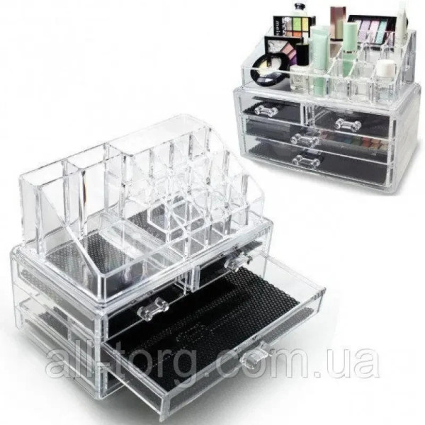 Настольный акриловый органайзер для косметики Cosmetic Storage Box 4 ящика