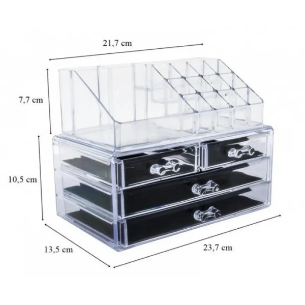 Настольный акриловый органайзер для косметики Cosmetic Storage Box 4 ящика