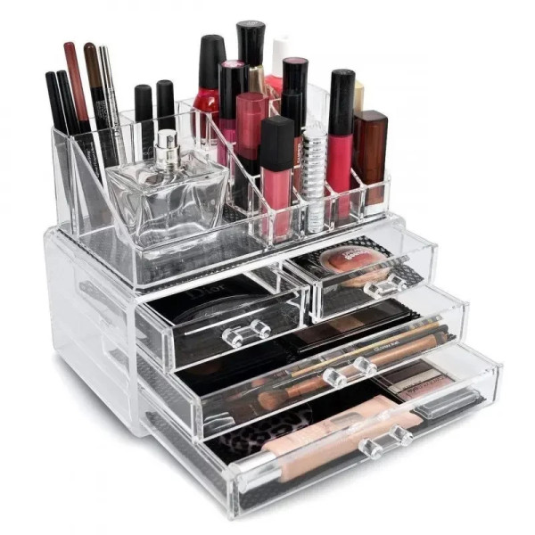 Настольный акриловый органайзер для косметики Cosmetic Storage Box 4 ящика