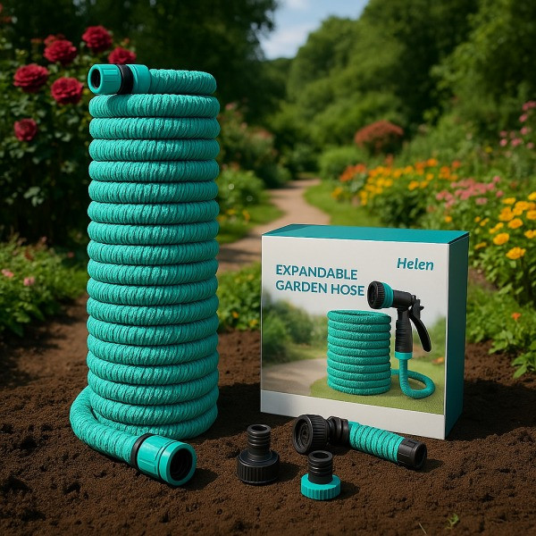 Шланг для полива 22.5 м EXPANDABLE GARDEN HOSE K-75FT с пульверизатором и переходником