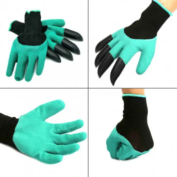 Резиновые перчатки с когтями для сада и огорода Garden Genie Gloves