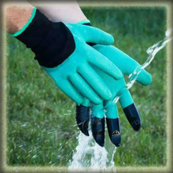 Резиновые перчатки с когтями для сада и огорода Garden Genie Gloves