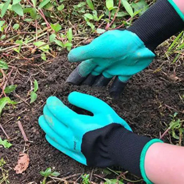 Резиновые перчатки с когтями для сада и огорода Garden Genie Gloves