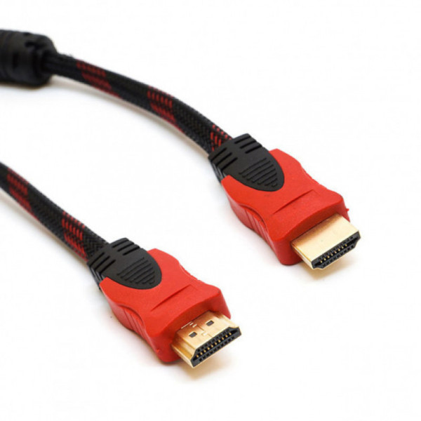 Кабель Pro vision HDMI-HDMI 1.5 метра, версия v.1.4 19P M/M с фильтрами, Черно красный
