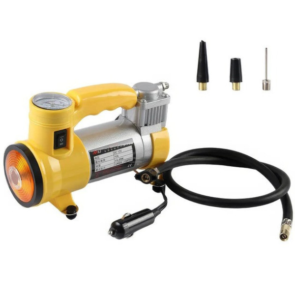 Компрессор Air Compressor 12V/220V с цифровым манометром, питание от прикуривателя