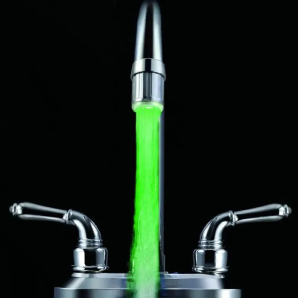 Насадка подсветка для крана GLOW WOTER 748, насадка с подсветкой, светящаяся насадка, светодиодная насадка
