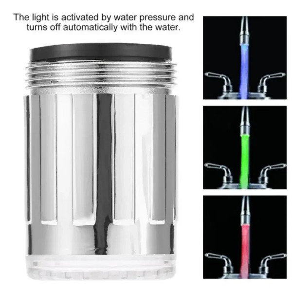Насадка подсветка для крана GLOW WOTER 748, насадка с подсветкой, светящаяся насадка, светодиодная насадка