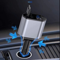 Автозарядное устройство Hugeel HG-CC11 в прикуриватель, 66 Вт, QC 3.0, PD, кабели Type-C/Lightning