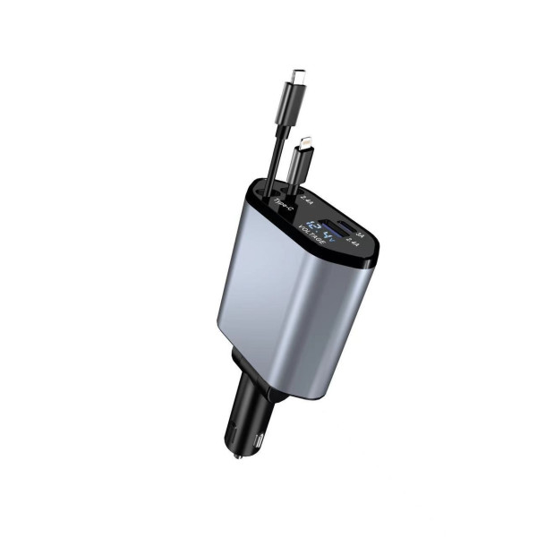 Автозарядное устройство Hugeel HG-CC11 в прикуриватель, 66 Вт, QC 3.0, PD, кабели Type-C/Lightning