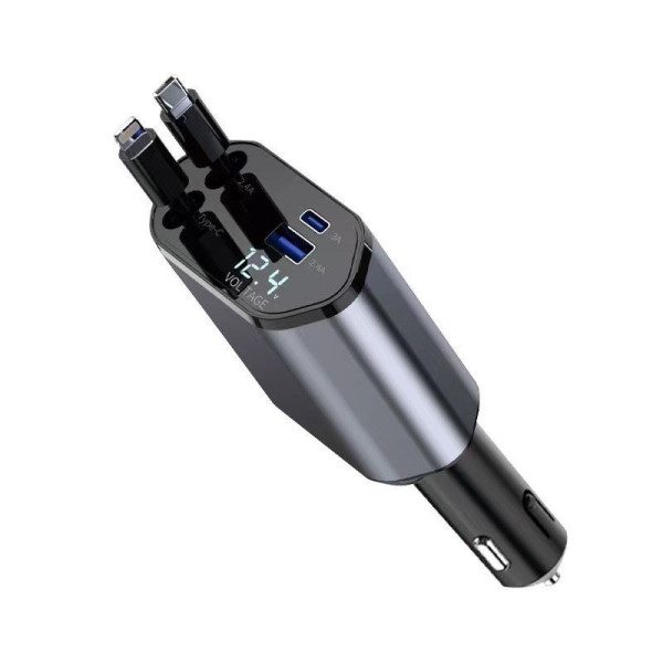 Автозарядное устройство Hugeel HG-CC11 в прикуриватель, 66 Вт, QC 3.0, PD, кабели Type-C/Lightning