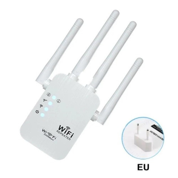 Wi-Fi репитер 2.4G 300 Мбит/с, 4 антенны, ретранслятор, режим AP, WPS, LAN