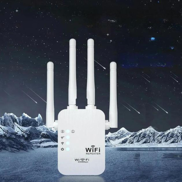 Wi-Fi репитер 2.4G 300 Мбит/с, 4 антенны, ретранслятор, режим AP, WPS, LAN