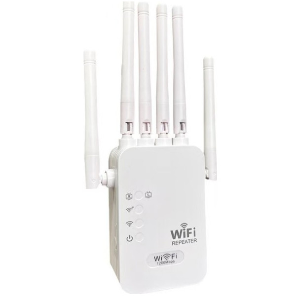 Двухдиапазонный Wi-Fi репитер 2.4/5 ГГц 1200 Мбит/с, 6 антенн, RJ45, режим AP
