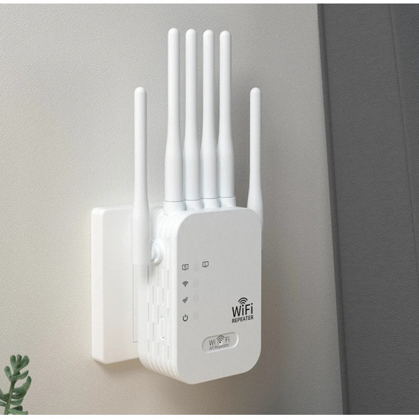 Двухдиапазонный Wi-Fi репитер 2.4/5 ГГц 1200 Мбит/с, 6 антенн, RJ45, режим AP