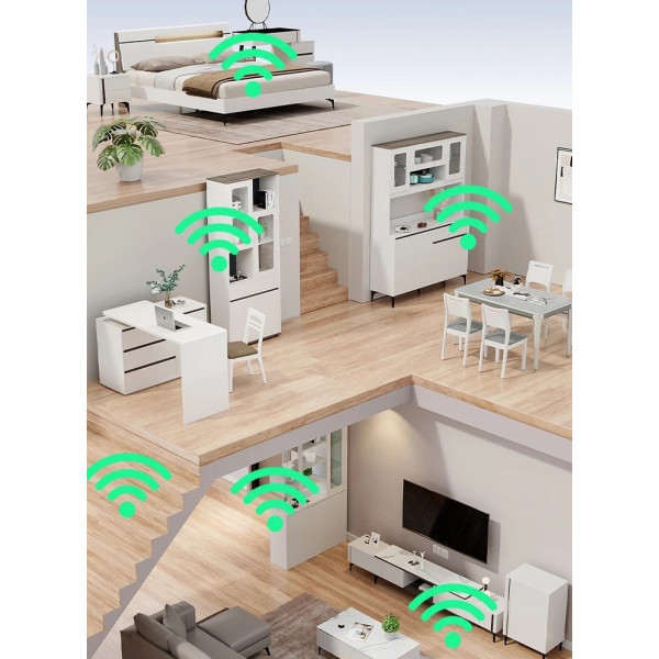 Двухдиапазонный Wi-Fi репитер 2.4/5 ГГц 1200 Мбит/с, 6 антенн, RJ45, режим AP