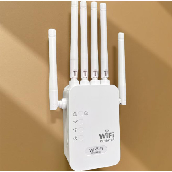Двухдиапазонный Wi-Fi репитер 2.4/5 ГГц 1200 Мбит/с, 6 антенн, RJ45, режим AP
