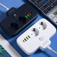 Сетевой фильтр LDNIO SE2435 с USB, QC3.0, PD 20Вт, 2 розетки EU, 4 USB, защита от перегрева