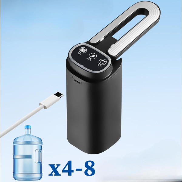 Электрическая помпа Water Pump 600 мл, аккумулятор D18 1200 мАч, USB зарядка, для бутылей 19 л