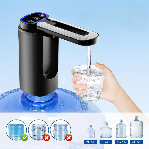 Электрическая помпа Water Pump 600 мл, аккумулятор D18 1200 мАч, USB зарядка, для бутылей 19 л