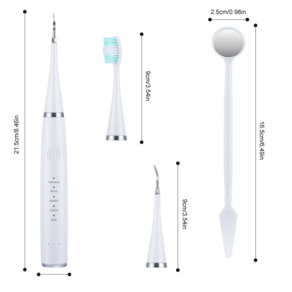 Ультразвуковая зубная щетка-скейлер 2в1 Electric Sonic Dental Scaler с насадками и зеркалом