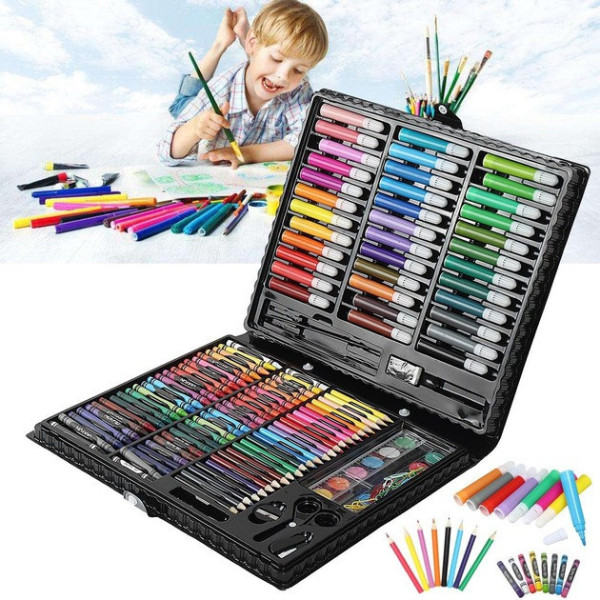 Набор для рисования Art Set 150 предметов в черном кейсе для детей и подростков