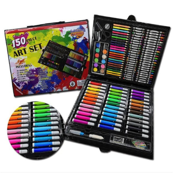 Набор для рисования Art Set 150 предметов в черном кейсе для детей и подростков