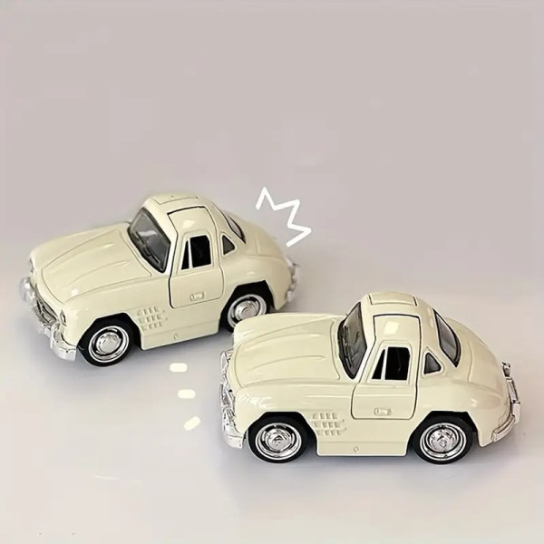 Миниатюрная модель автомобиля из металла, аксессуар для рабочего стола, бежевый
