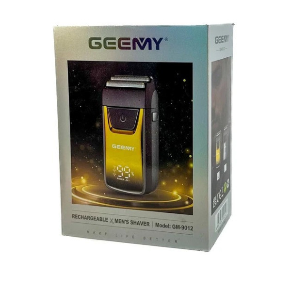 Аккумуляторная электробритва Geemy GM-9012 шейвер сеточного типа с дисплеем для сухого бритья