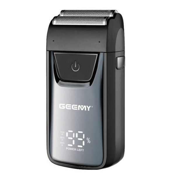 Аккумуляторная электробритва Geemy GM-9012 шейвер сеточного типа с дисплеем для сухого бритья