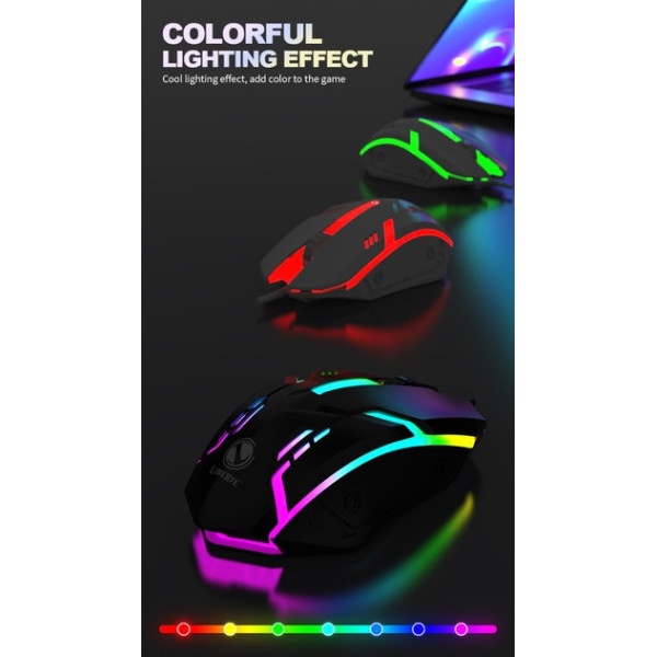 Проводная игровая мышь X3 с LED подсветкой 1200 DPI USB черная