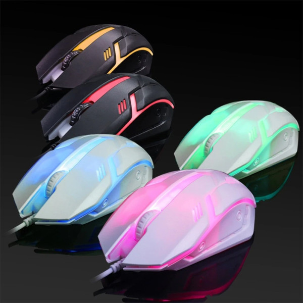 Проводная игровая мышь X3 с LED подсветкой 1200 DPI USB черная