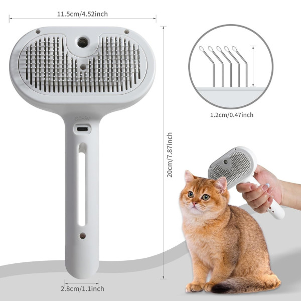 Паровая массажная щетка Zmaker для кошек и собак с распылителем и массажем