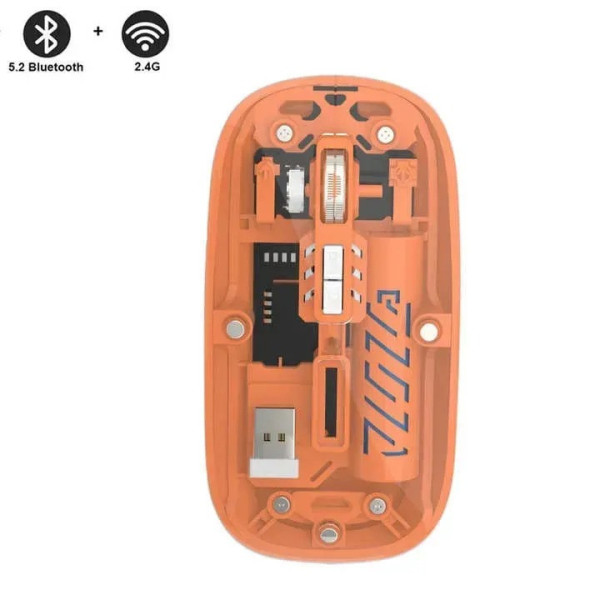 Беспроводная мышь BT Recharge Transparent Mouse 501, поддержка Bluetooth 5.2 и 2.4G