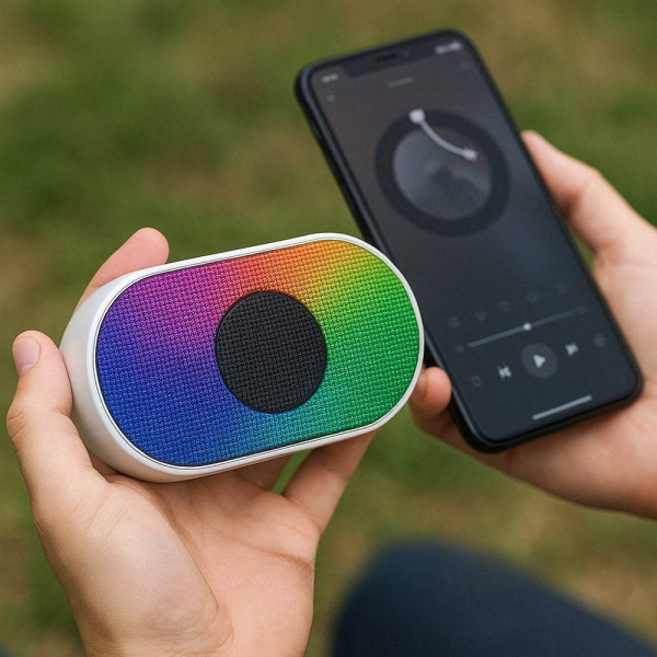Портативная колонка SPS L-003BT с RGB подсветкой, 5 Вт, поддержка TF/USB