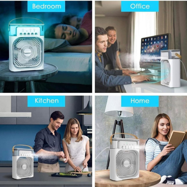 Мини кондиционер-увлажнитель AIR COOLER FAN 4-в-1, резервуар 600 мл, подсветка