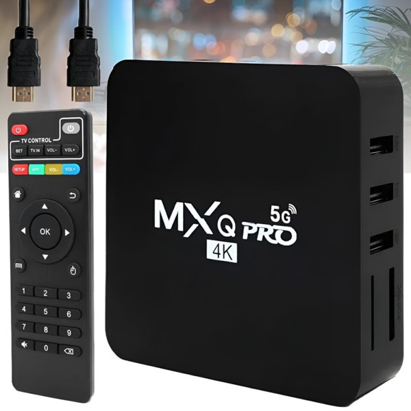 Смарт-приставка с пультом Android TV Box MXQ 4K Pro 5G 4/64 ГБ, Wi-Fi, 4K