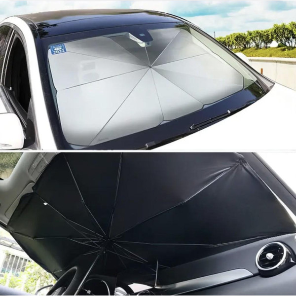 Солнцезащитный автозонт Car Umbrella 140×78 см, складной, черный