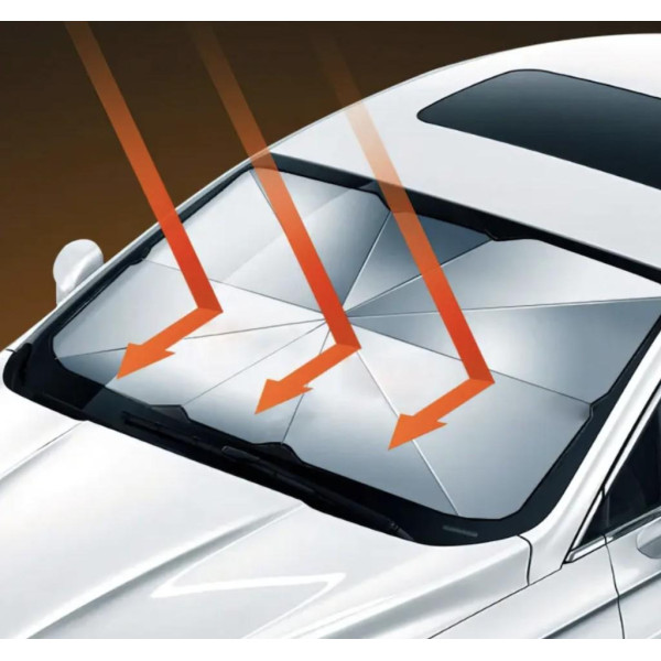 Солнцезащитный автозонт Car Umbrella 140×78 см, складной, черный