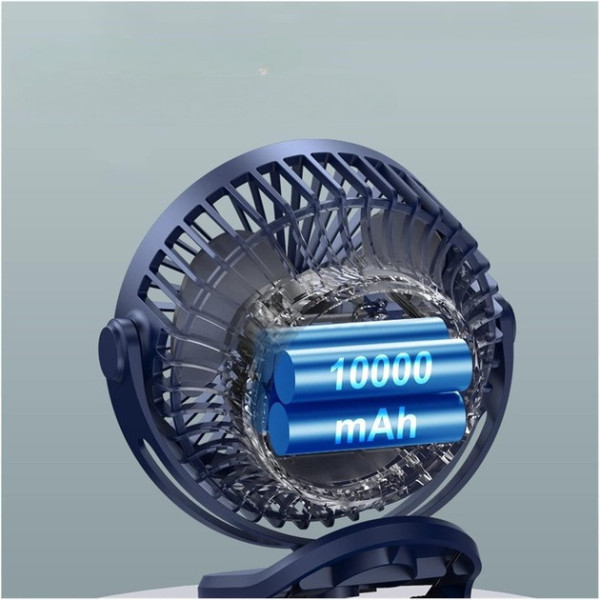 Настольный аккумуляторный вентилятор VHG F03 с LED подсветкой, 10000 мАч, 5 скоростей, поворот 720°, USB