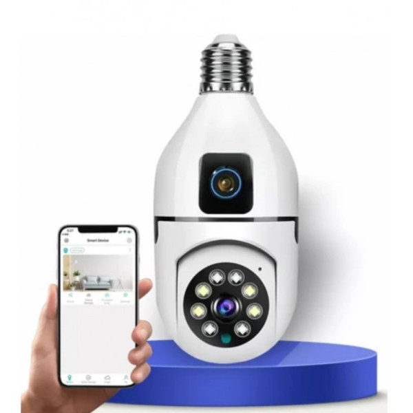 Двойная Wi-Fi камера E27 Sq02, датчик движения, ночное видение, двусторонняя связь, установка в патрон