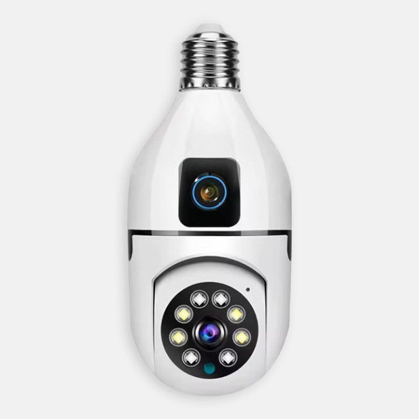 Двойная Wi-Fi камера E27 Sq02, датчик движения, ночное видение, двусторонняя связь, установка в патрон
