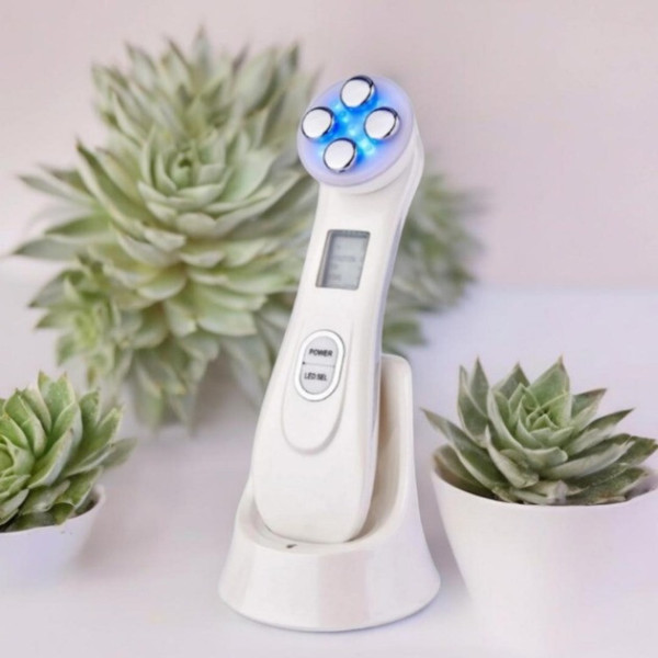 Микротоковый массажер для лица 6 в 1 с RF-лифтингом, EMS, LED-фототерапией, омоложение кожи