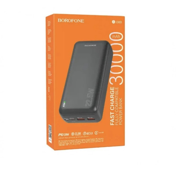 Power Bank BOROFONE BJ38B 30000 mAh с быстрой зарядкой, 2 порта USB