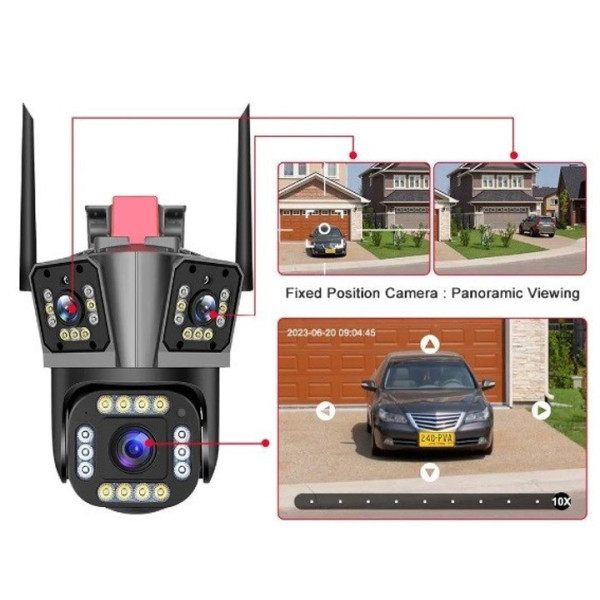 Уличная Wi-Fi камера HW-SM1-20S 12 МП с 3 объективами, PTZ