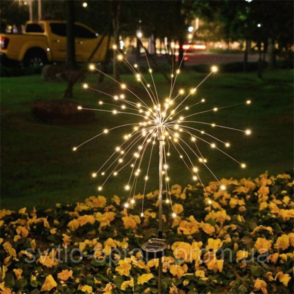 Солнечный светодиодный фонарь «Фейерверк» 180 LED, теплый белый, IP65