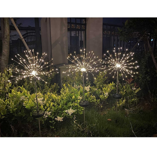 Солнечный светодиодный фонарь «Фейерверк» 180 LED, теплый белый, IP65