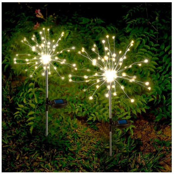 Солнечный светодиодный фонарь «Фейерверк» 180 LED, теплый белый, IP65