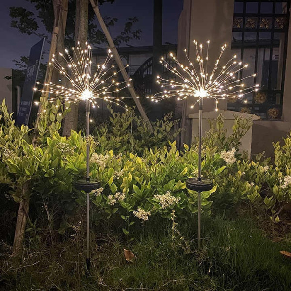 Солнечный светодиодный фонарь «Фейерверк» 180 LED, теплый белый, IP65
