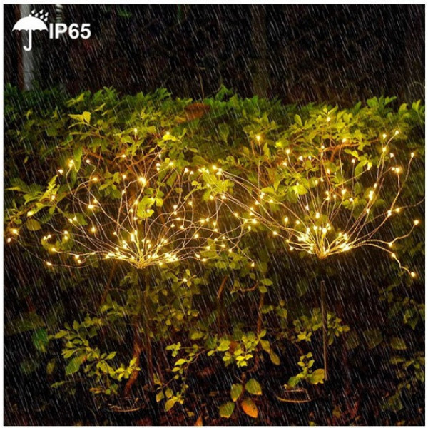Солнечный светодиодный фонарь «Фейерверк» 180 LED, теплый белый, IP65